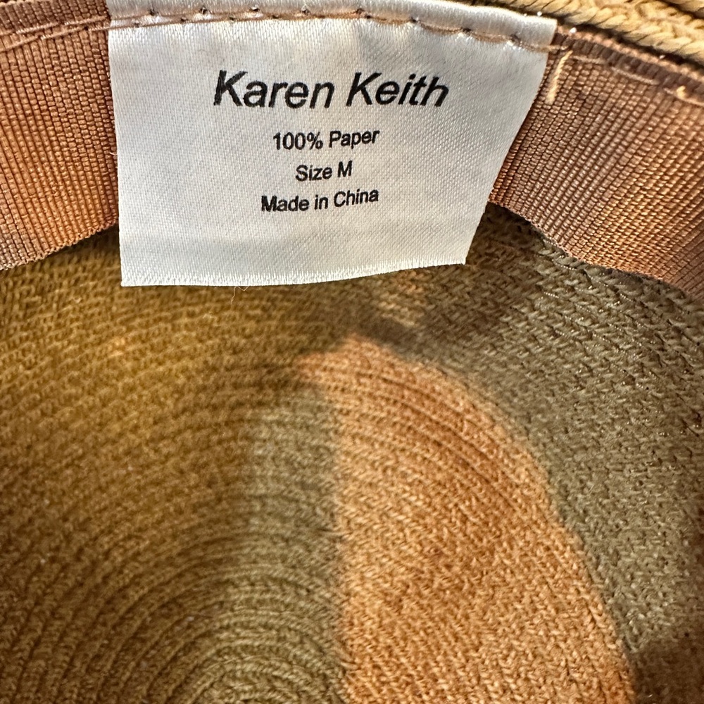 Karen Keith Two-Tone Tan/Brown & Black Women's Hat‎ with Bow - Picture 8 of 8